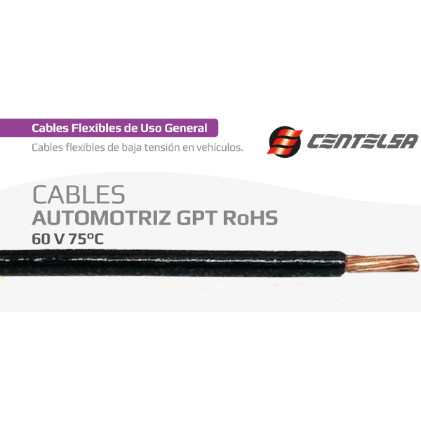 Cable Vehicular Negro 16AWG SGT Centelsa CVH16N Cable Vehicular Negro 16AWG SGT Centelsa