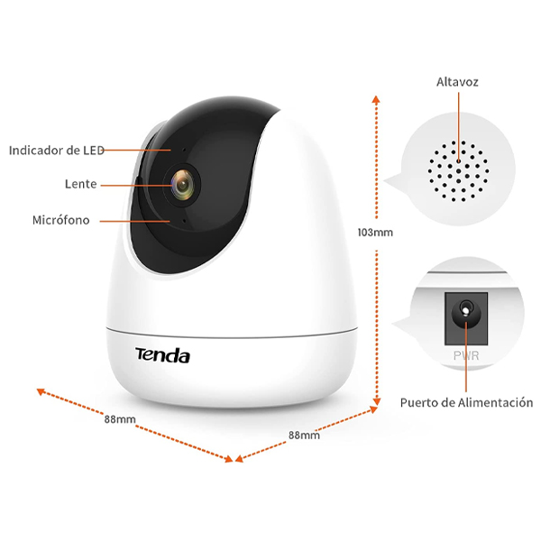 Cámara De Seguridad IP WI-FI 360° Tenda CAM-IPCP3 a