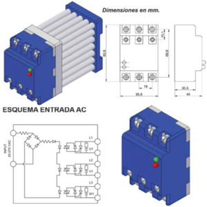 Contactor Trifásico Salida 25A 48-575Vac OPA48A25TP-D