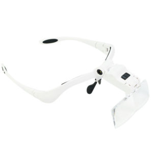 Lupa Tipo Gafa Con Juego De 5 Lentes Luz Led 9892BP