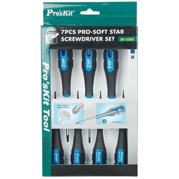 SD2302 Kit de destornillador Torx 50-75mm Proskit SD2302 Kit de destornillador Torx 50-75mm Proskit